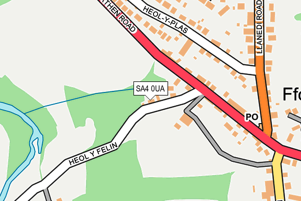 SA4 0UA map - OS OpenMap – Local (Ordnance Survey)