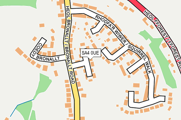 SA4 0UE map - OS OpenMap – Local (Ordnance Survey)