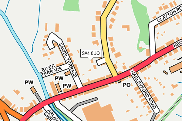 SA4 0UQ map - OS OpenMap – Local (Ordnance Survey)