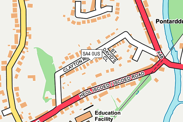 SA4 0US map - OS OpenMap – Local (Ordnance Survey)