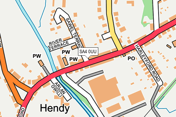 SA4 0UU map - OS OpenMap – Local (Ordnance Survey)