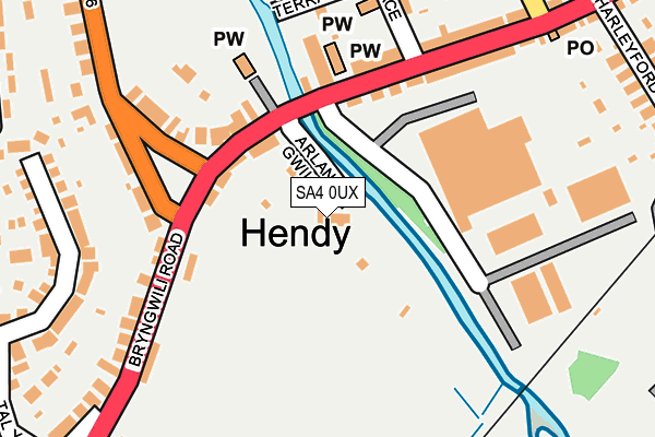 SA4 0UX map - OS OpenMap – Local (Ordnance Survey)