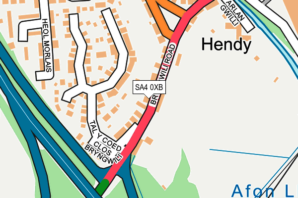 SA4 0XB map - OS OpenMap – Local (Ordnance Survey)