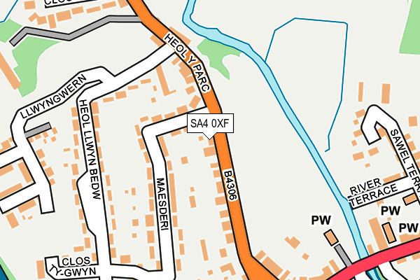 SA4 0XF map - OS OpenMap – Local (Ordnance Survey)