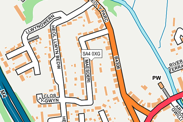 SA4 0XG map - OS OpenMap – Local (Ordnance Survey)