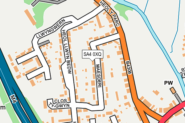 SA4 0XQ map - OS OpenMap – Local (Ordnance Survey)