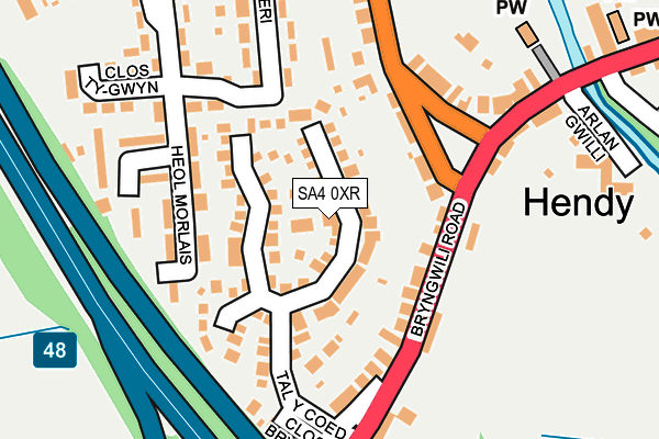 SA4 0XR map - OS OpenMap – Local (Ordnance Survey)