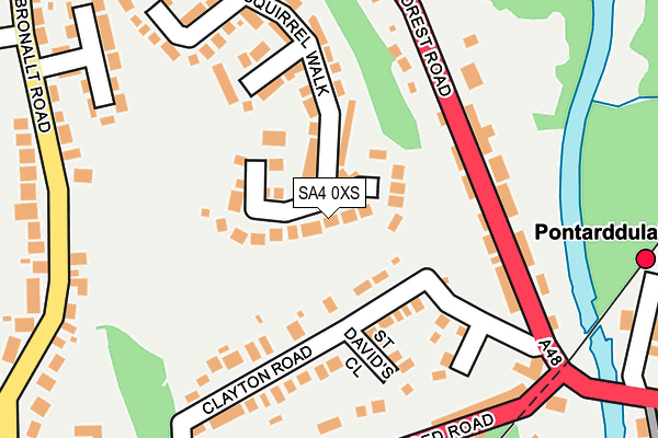 SA4 0XS map - OS OpenMap – Local (Ordnance Survey)