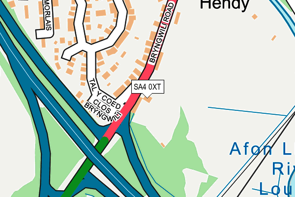 SA4 0XT map - OS OpenMap – Local (Ordnance Survey)