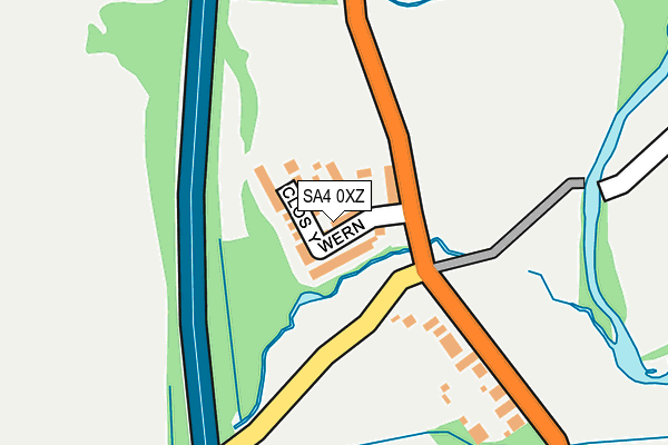 SA4 0XZ map - OS OpenMap – Local (Ordnance Survey)