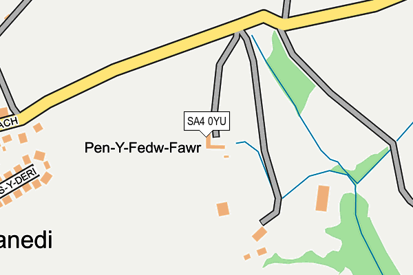 SA4 0YU map - OS OpenMap – Local (Ordnance Survey)