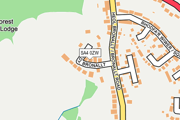 SA4 0ZW map - OS OpenMap – Local (Ordnance Survey)