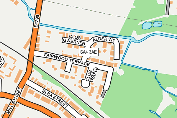 SA4 3AE map - OS OpenMap – Local (Ordnance Survey)