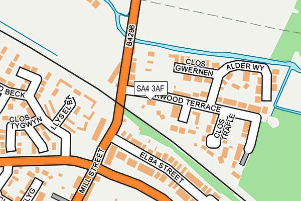 SA4 3AF map - OS OpenMap – Local (Ordnance Survey)