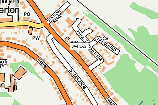 SA4 3AG map - OS OpenMap – Local (Ordnance Survey)