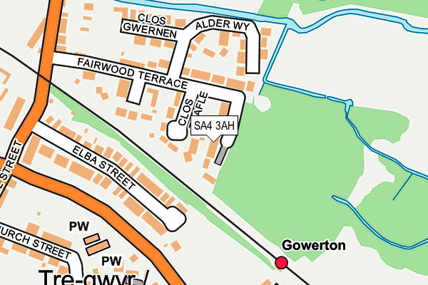 SA4 3AH map - OS OpenMap – Local (Ordnance Survey)