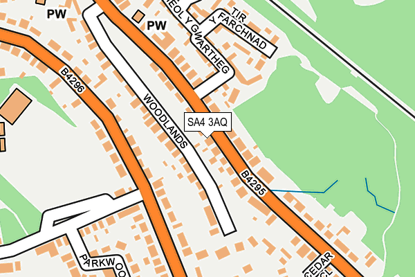 SA4 3AQ map - OS OpenMap – Local (Ordnance Survey)