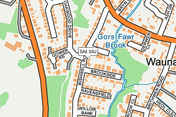 SA4 3AU map - OS OpenMap – Local (Ordnance Survey)