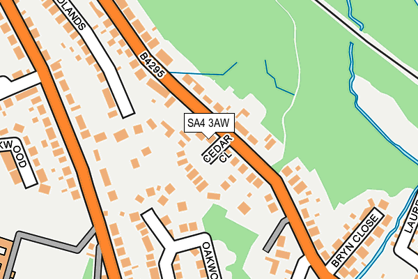 SA4 3AW map - OS OpenMap – Local (Ordnance Survey)