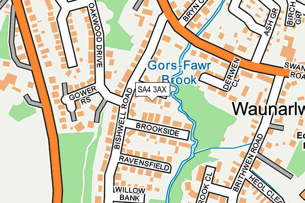 SA4 3AX map - OS OpenMap – Local (Ordnance Survey)