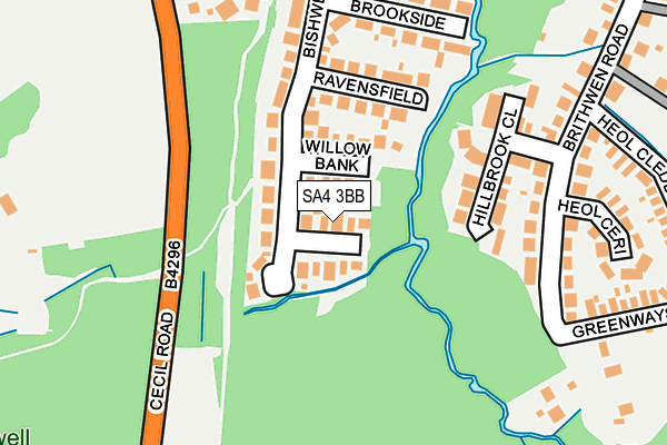 SA4 3BB map - OS OpenMap – Local (Ordnance Survey)