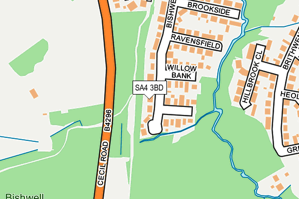 SA4 3BD map - OS OpenMap – Local (Ordnance Survey)