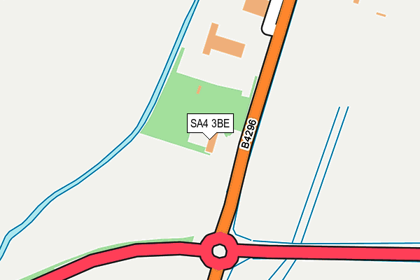 SA4 3BE map - OS OpenMap – Local (Ordnance Survey)
