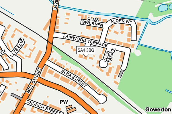 SA4 3BG map - OS OpenMap – Local (Ordnance Survey)