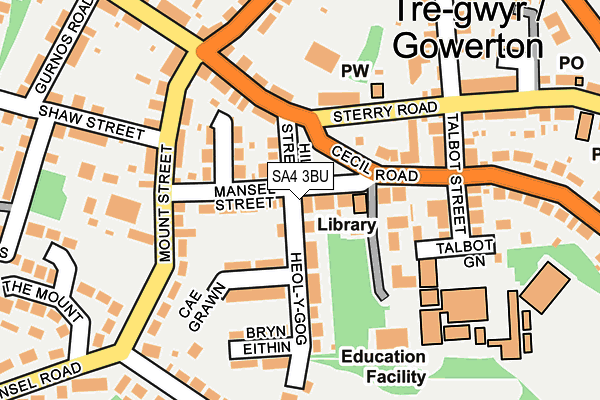 SA4 3BU map - OS OpenMap – Local (Ordnance Survey)