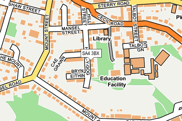 SA4 3BX map - OS OpenMap – Local (Ordnance Survey)
