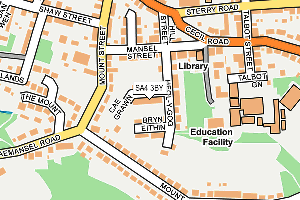 SA4 3BY map - OS OpenMap – Local (Ordnance Survey)
