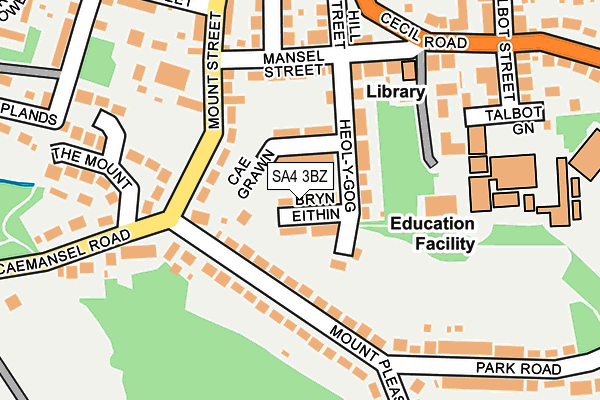 SA4 3BZ map - OS OpenMap – Local (Ordnance Survey)