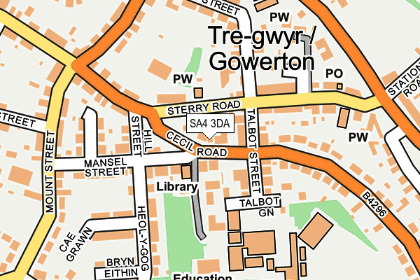 SA4 3DA map - OS OpenMap – Local (Ordnance Survey)