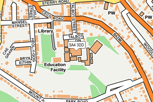 SA4 3DD map - OS OpenMap – Local (Ordnance Survey)