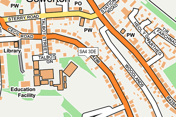 SA4 3DE map - OS OpenMap – Local (Ordnance Survey)