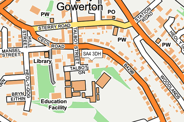 SA4 3DH map - OS OpenMap – Local (Ordnance Survey)