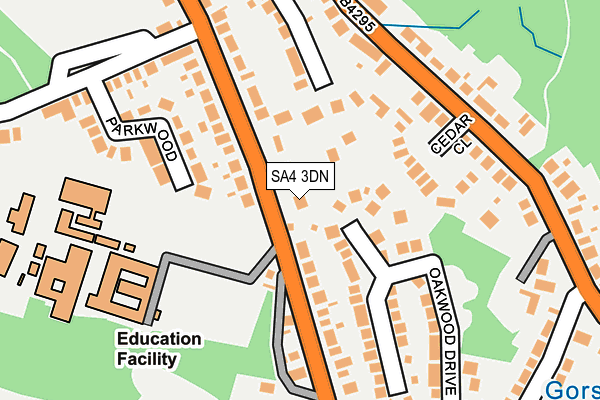 SA4 3DN map - OS OpenMap – Local (Ordnance Survey)