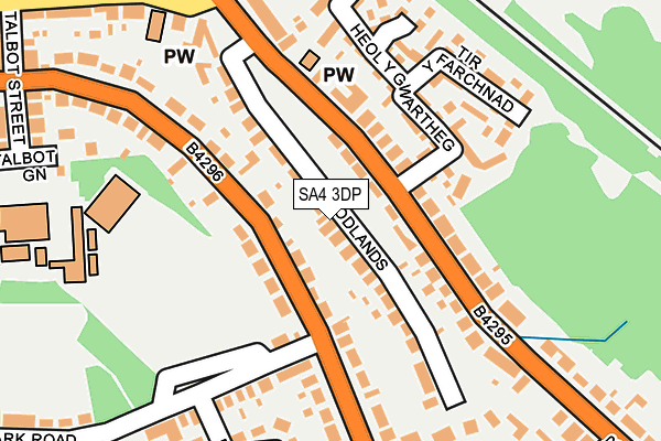 SA4 3DP map - OS OpenMap – Local (Ordnance Survey)