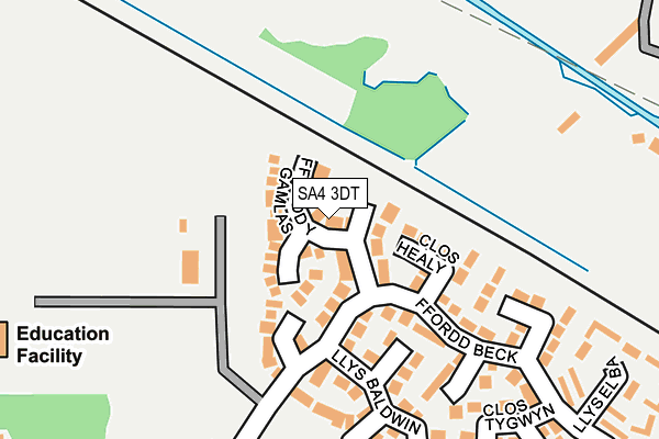 SA4 3DT map - OS OpenMap – Local (Ordnance Survey)