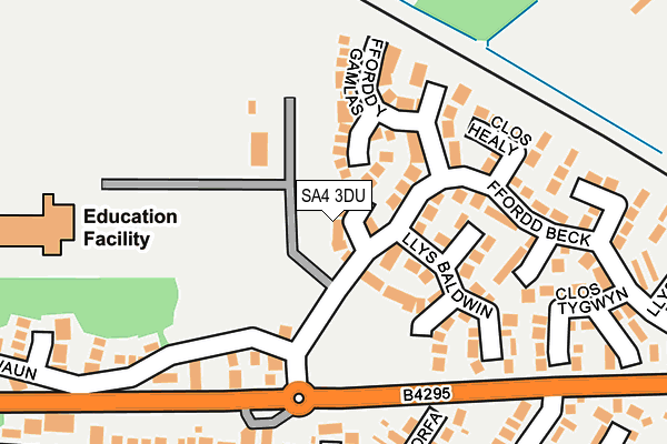 SA4 3DU map - OS OpenMap – Local (Ordnance Survey)