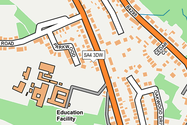 SA4 3DW map - OS OpenMap – Local (Ordnance Survey)