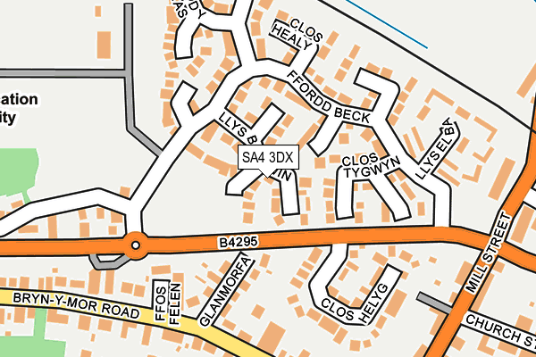 SA4 3DX map - OS OpenMap – Local (Ordnance Survey)