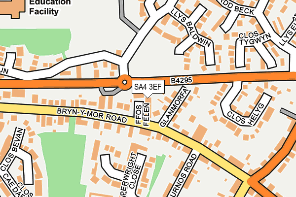 SA4 3EF map - OS OpenMap – Local (Ordnance Survey)