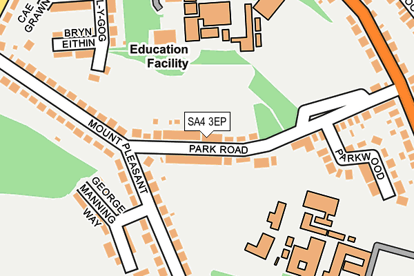 SA4 3EP map - OS OpenMap – Local (Ordnance Survey)