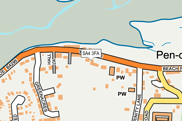 SA4 3FA map - OS OpenMap – Local (Ordnance Survey)