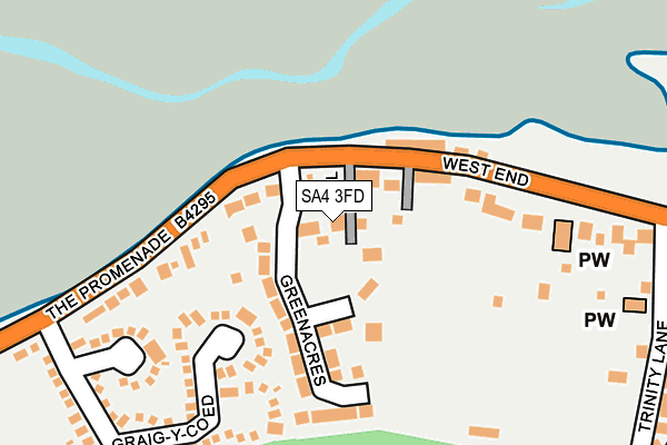 SA4 3FD map - OS OpenMap – Local (Ordnance Survey)