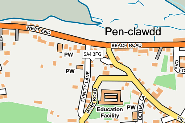 SA4 3FG map - OS OpenMap – Local (Ordnance Survey)