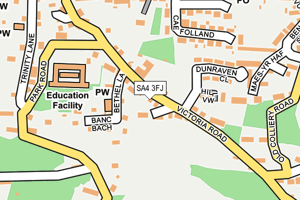 SA4 3FJ map - OS OpenMap – Local (Ordnance Survey)