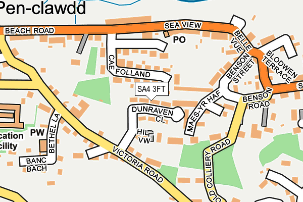 SA4 3FT map - OS OpenMap – Local (Ordnance Survey)