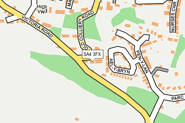 SA4 3FX map - OS OpenMap – Local (Ordnance Survey)